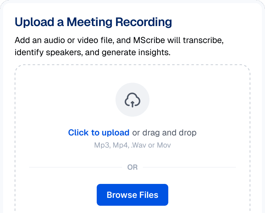Start Recording or Upload a File